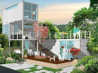 在休閑農(nóng)莊之地，他用集裝箱建了幾棟民宿